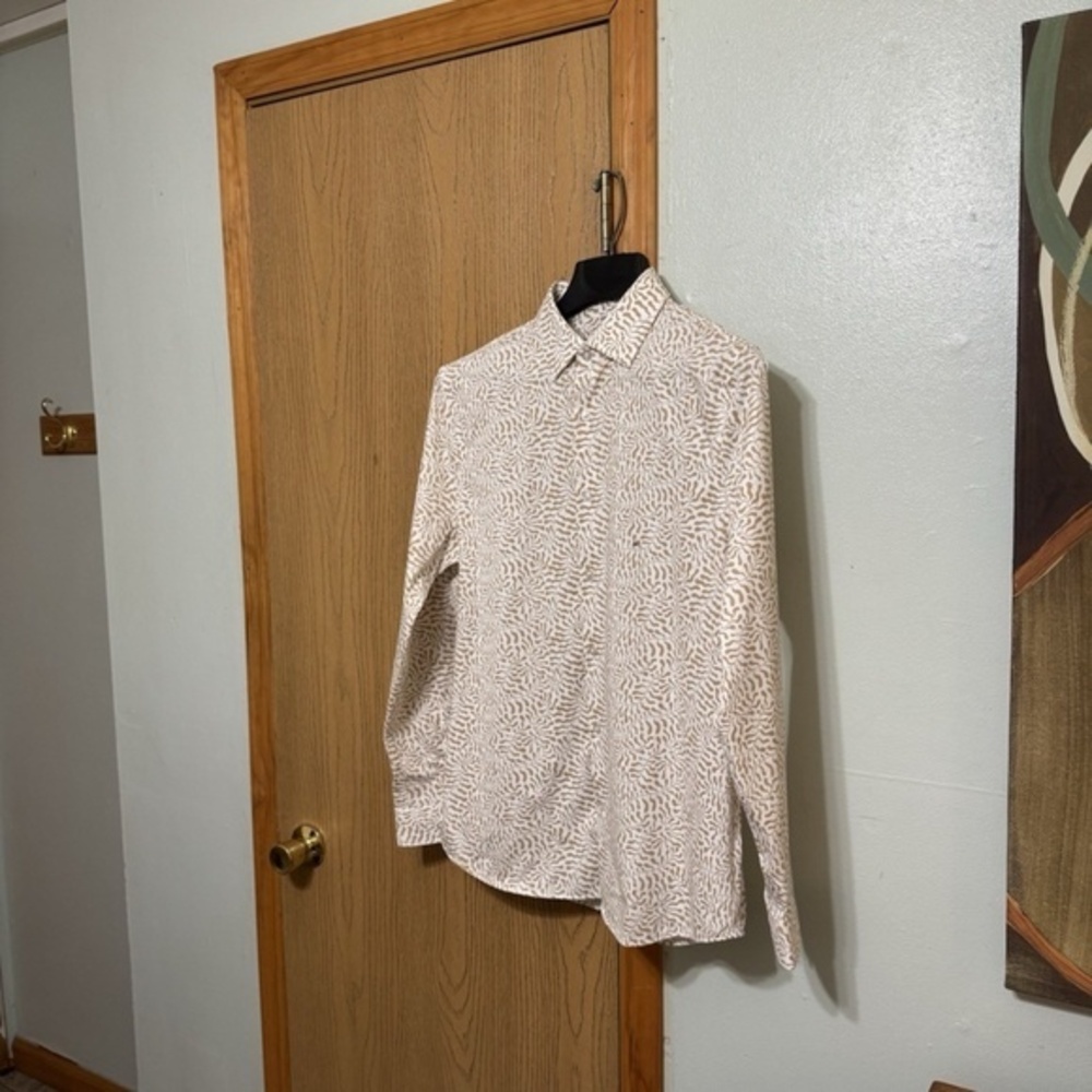 Express "Slim 1MX" NWOT Medium w/Abstract Vine Print Long Sleeve Dress Shirt